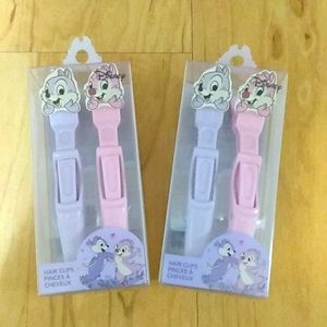 Miniso Disney Chip and Dale Lavender Pink Hair Clips Set of 2